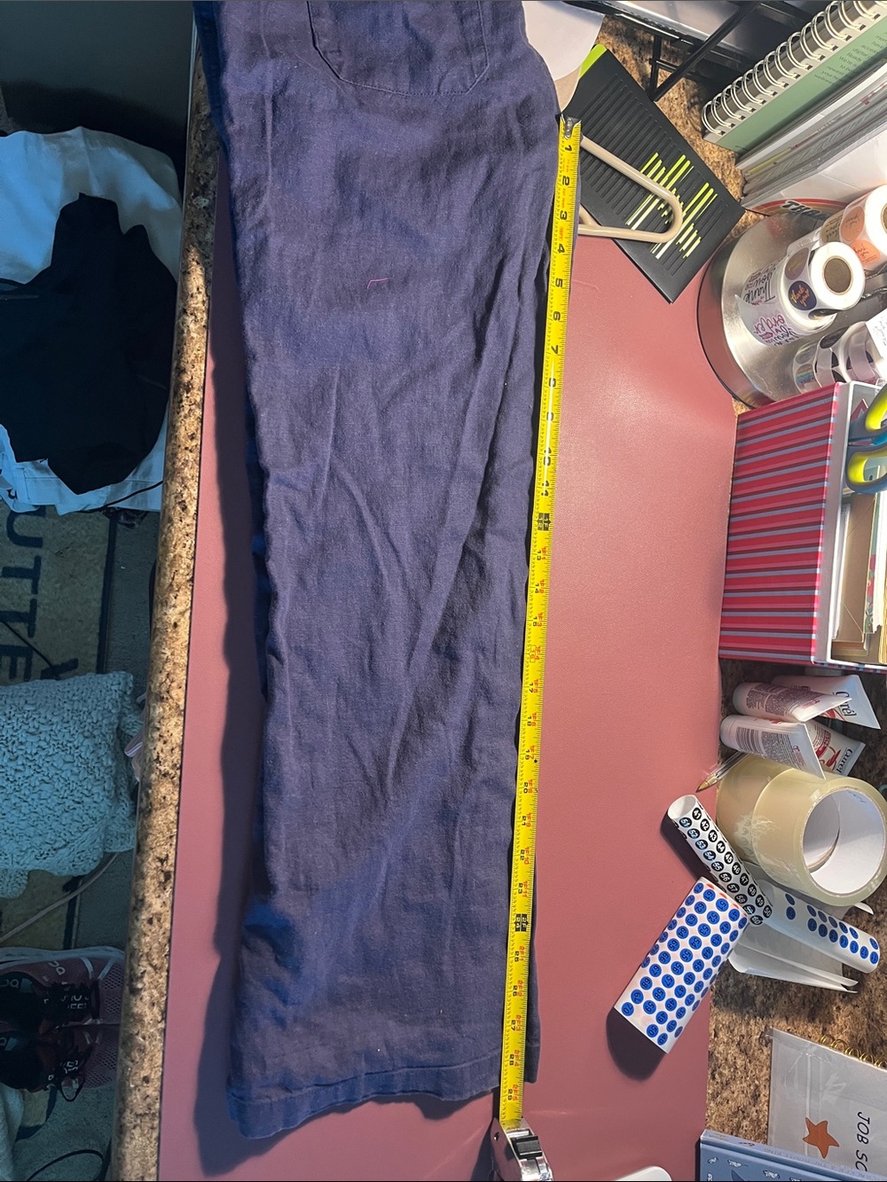Navy Drawstring Pants - Picture 7 of 8